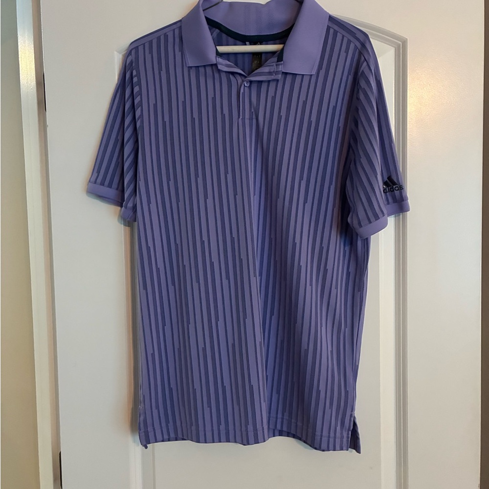 Adidas Men's Striped Lavender Polo